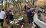 Kontrolden çıkan otomobil dere kenarına devrildi: 1 ölü, 4 yaralı Kontrolden çıkan otomobil dere kenarına devrildi: 1 ölü, 4 yaralı